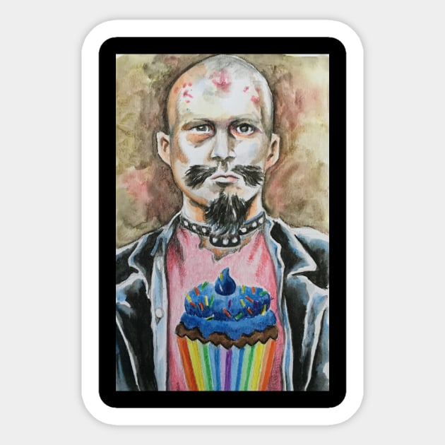 fun and frolic with GG Allin punk hardcore scum cupcakes Sticker by charlesstat3